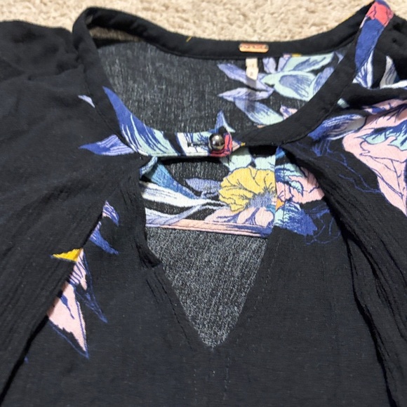 Free People Electric Orchid Print Swing Tunic, Small - Picture 3 of 6